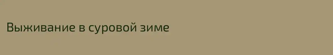 Выживание в суровой зиме